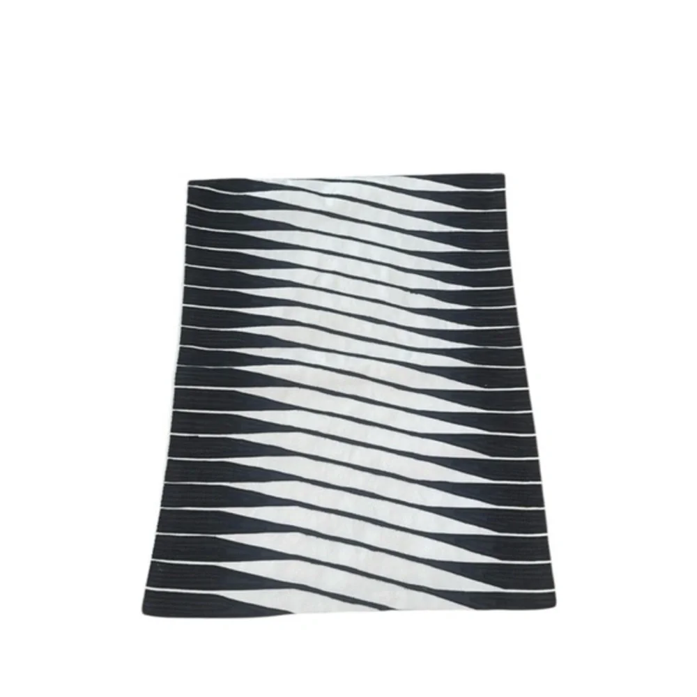 NWT West Elm 100% Cotton Handcrafted Black‎ & White Geometric Pillow Cover 14x36